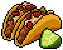 8-Bit Pixel Art Taco Sticker