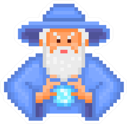 8-Bit Pixel Wizard Sticker