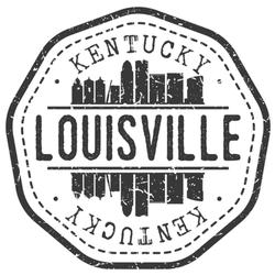 Louisville, Ky, Usa Stamp Skyline Sticker