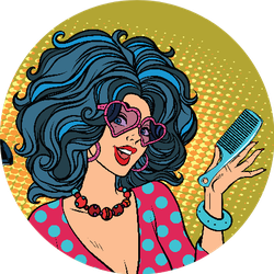 Beautiful Young Woman With Barber Tools Pop Art Sticker