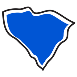 Blue Map Of The State Of South Carolina Sticker