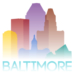 Baltimore Maryland Usa Colorful Lettering Sticker