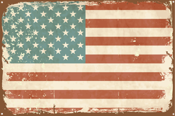 Vintage Style American Flag Tin Sign Sticker