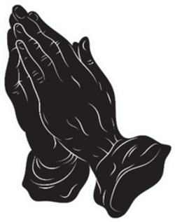 Praying Hands Solid Black Illustration Sticker