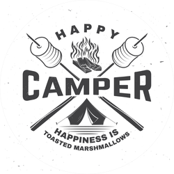 Happiness Is Toasted Marshmallows Camping Sticker