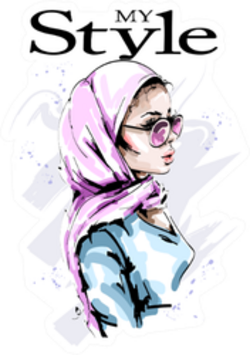 Beautiful Young Woman In Head Scarf My Style Sticker