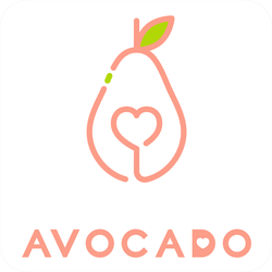 Avocado Heart Monoline Sticker