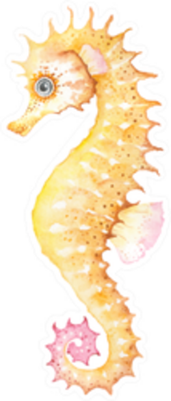 Watercolor Yellow Seahorse Sticker