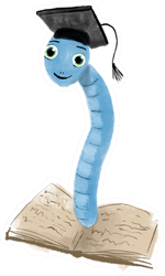 A Book Worm Wearing A Graduation Cap Sticker