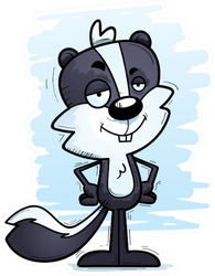 A Cartoon Illustration Of A Male Skunk Looking Confident Sticker