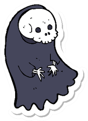 A Cartoon Spooky Ghoul Sticker