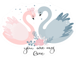 A Couple Of Lovers ' Swans You Are My Love Sticker