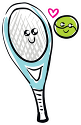A Green Tennis Ball And Blue Racket Sticker
