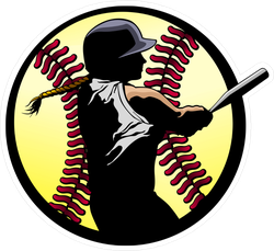 A Softball Batter Hitting A Home Run Sticker