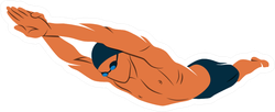 A Swimmer Dives Into The Water Sticker