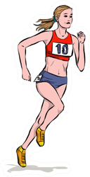 A Young Athlete Runs In A Track And Field Competition Sticker