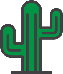Green Cactus Cartoon Sticker
