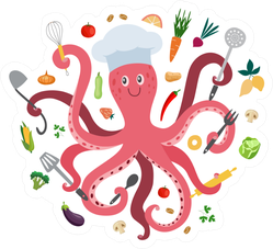 Octopus Chef Sticker