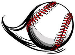 Illustration Of Softball Or Baseball With Movement Motion Sticker