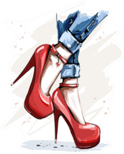 Beautiful Red Heels Fashion Sticker