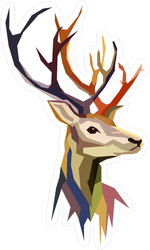 Abstract Art Dear Head Sticker