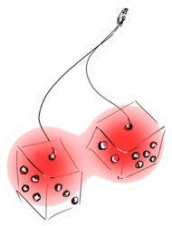 Abstract Cherry Art Dice Sticker