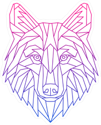 Abstract Low Poly Wolf Sticker