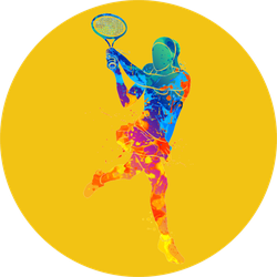 Abstract Tennis Player With A Racket Sticker