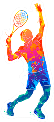 Abstract Watercolor Tennis Player With A Racket Sticker
