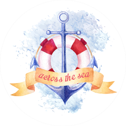 Across The Sea Anchor Watercolor Sticker