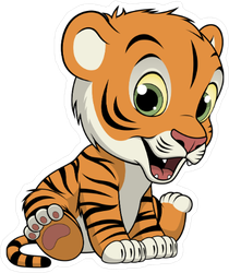 Adorable Tiger Cub Sticker