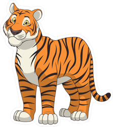 Adult Funny Tiger Sticker