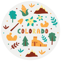 Illustration Of Colorado State Symbols Sticker