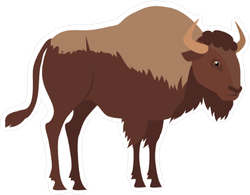American Bison Cartoon Character Sticker