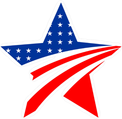 American Flag Star Sticker