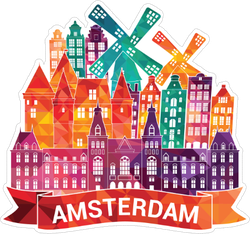 Amsterdam Skyline Sticker