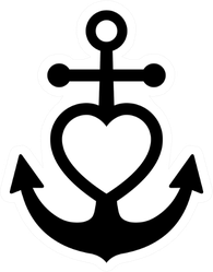 Anchor Heart Icon Sticker