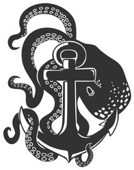 Anchor Wrapped With Giant Octopus Sticker