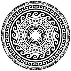 Ancient Greek Round Key Pattern Sticker