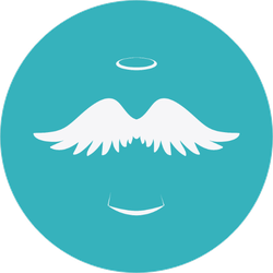 Angel Wings Blue Circle Sticker