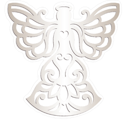 Angel with Heart Silhouette Sticker
