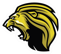 Angry Lion Head Mascot Sticker