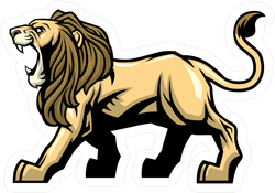 Angry Roaring Lion Mascot Sticker