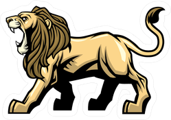 Angry Roaring Lion Mascot Sticker