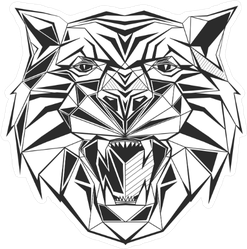 Angular Tiger Head Sticker
