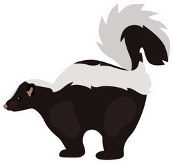 Animal Flat Color Skunk Icon Sticker
