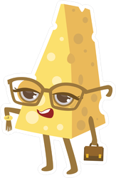 Anime Cheese Man On His Way To Work Sticker