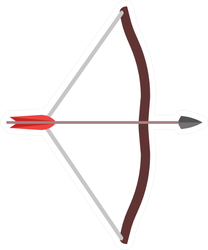 Arrow Bow Weapon Archery Illustration Icon Sticker