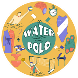 Artistic Water Polo Logo Sticker