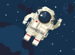 Astronaut Floating in Outer Space Sticker